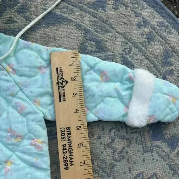 Vintage Baby‎ Quilted Snowsuit w/ Hood Pastel Blue squirrel Warm Cozy - Picture 12 of 15